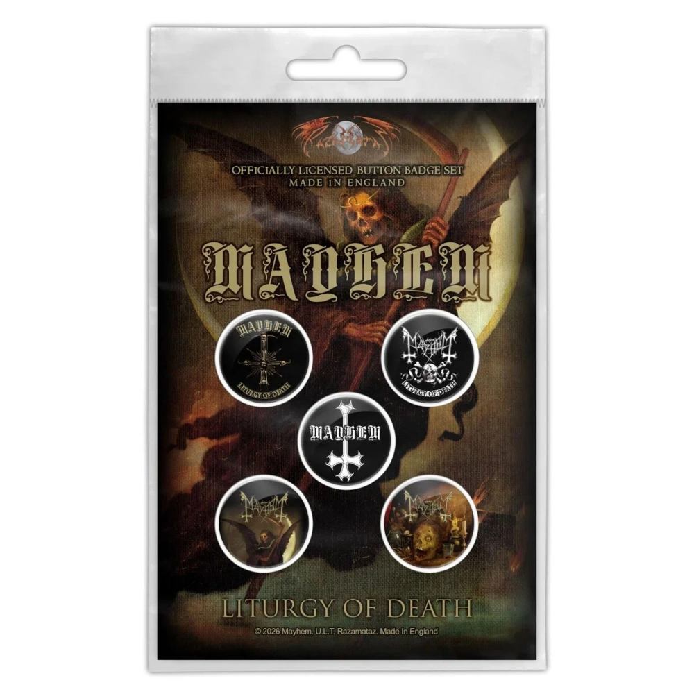 Mayhem - Liturgy Of Death Badge/button - Multicolours